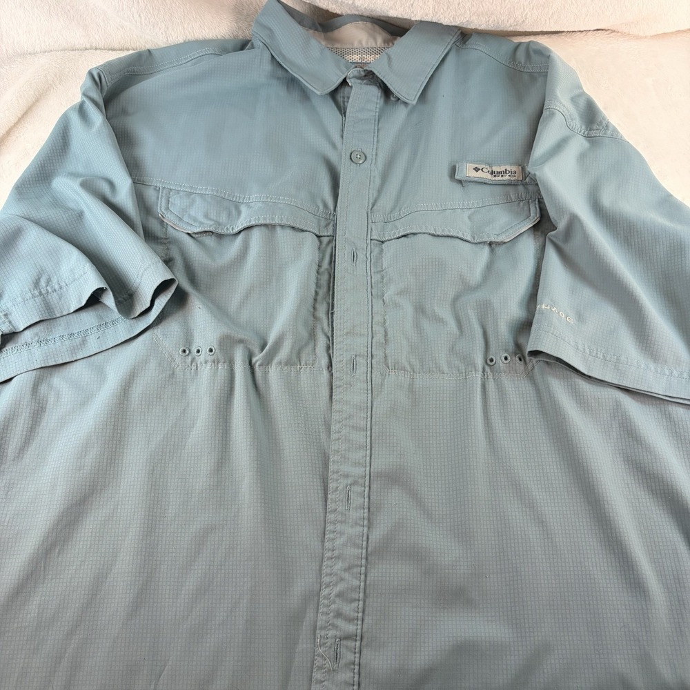 Columbia PFG Tamiami II Fishing Shirt Men's XL Light Blue